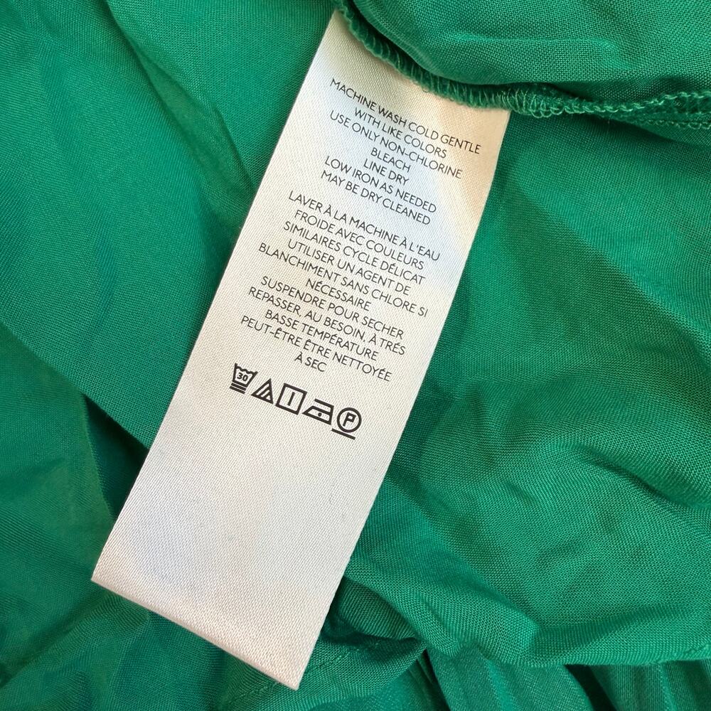 Anthropologie Emerald Green Mock Neck, Lined, Swing Dress NWT- S - Picture 8 of 15